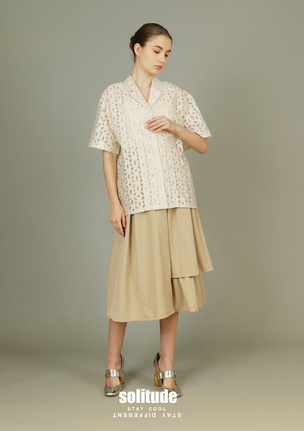 Beige Men Shirt Like Woven Top