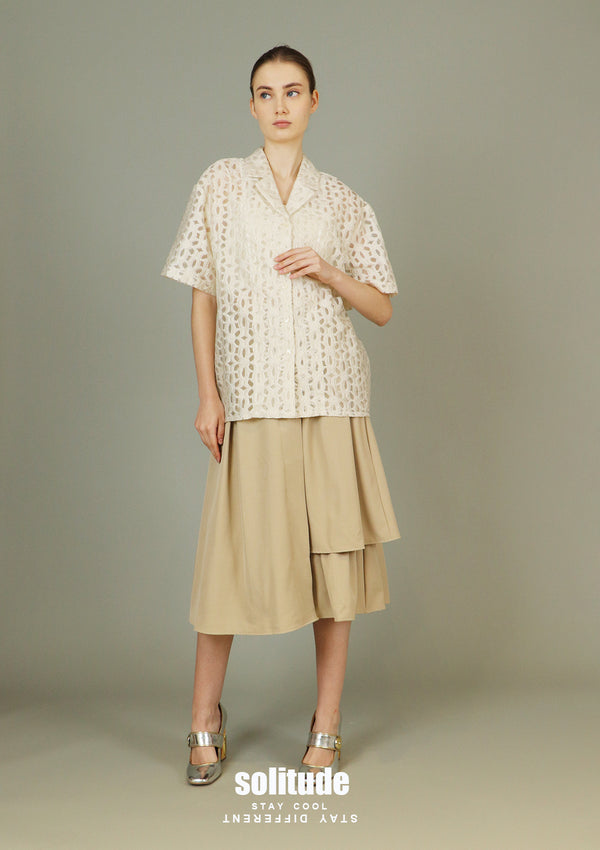 Beige Men Shirt Like Woven Top