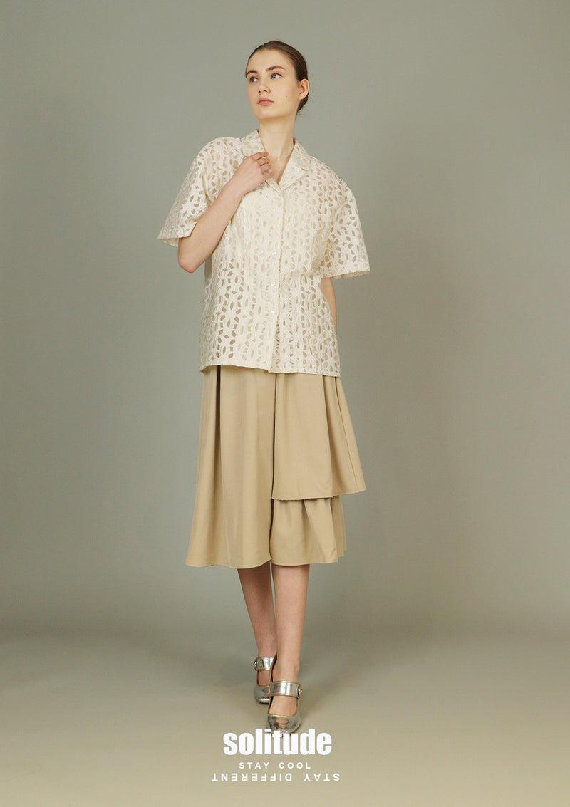 Beige Men Shirt Like Woven Top