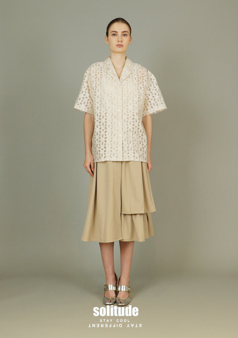 Beige Men Shirt Like Woven Top