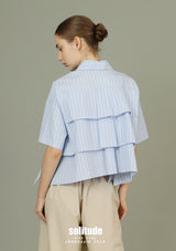 Tiered Spiral Striped Shirt