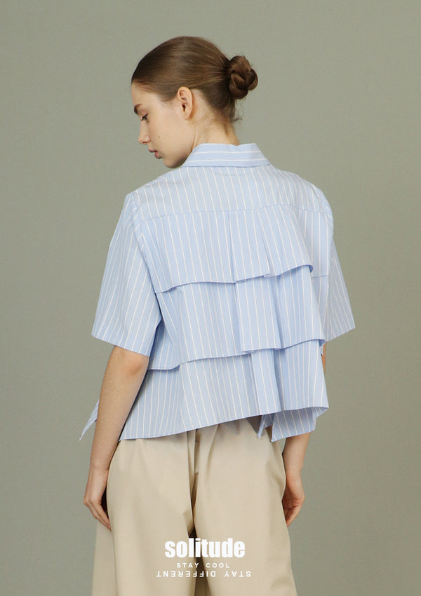 Tiered Spiral Striped Shirt