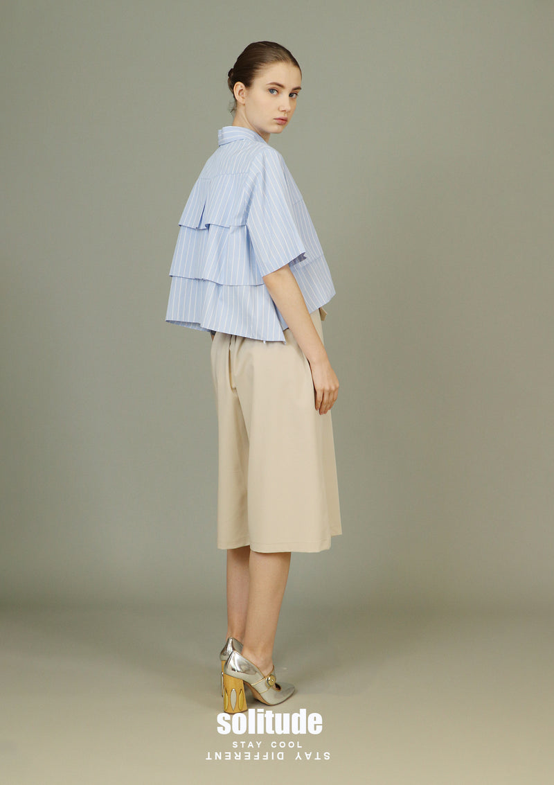 Tiered Spiral Striped Shirt