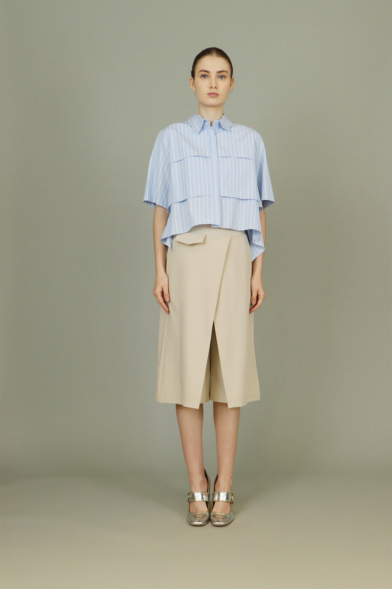 Tiered Spiral Striped Shirt