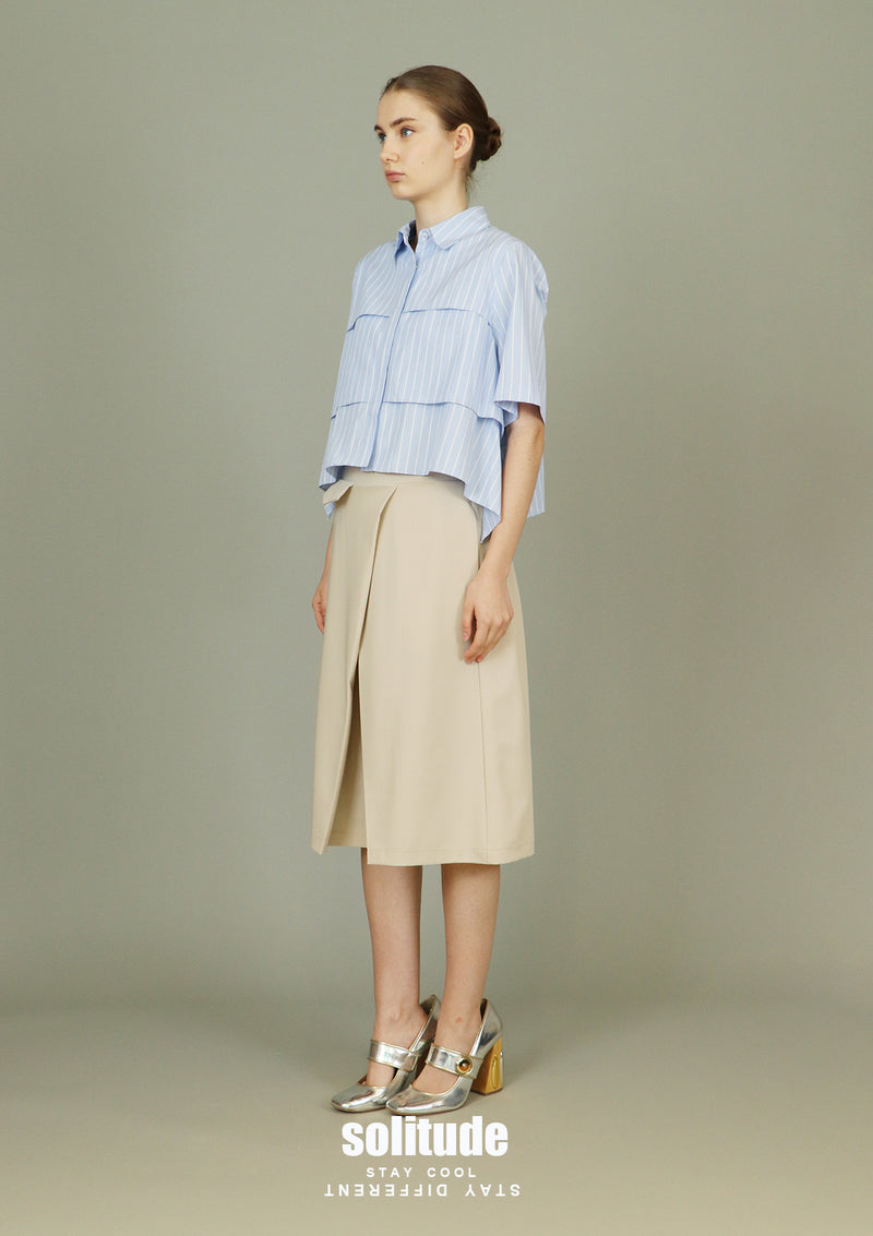 Tiered Spiral Striped Shirt