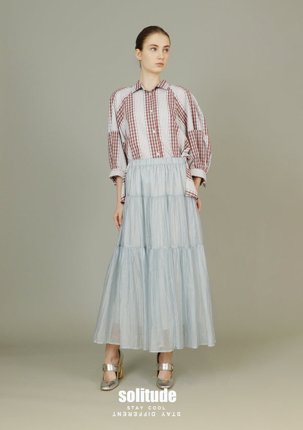 Sky Blue See Through Maxi Skirt