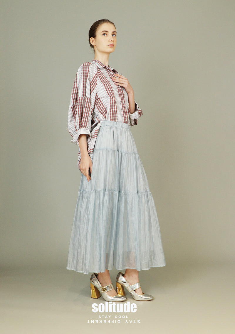 Sky Blue See Through Maxi Skirt