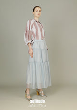 Sky Blue See Through Maxi Skirt