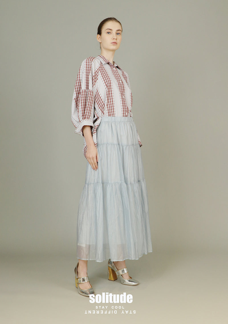 Sky Blue See Through Maxi Skirt