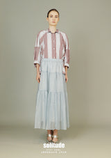 Sky Blue See Through Maxi Skirt