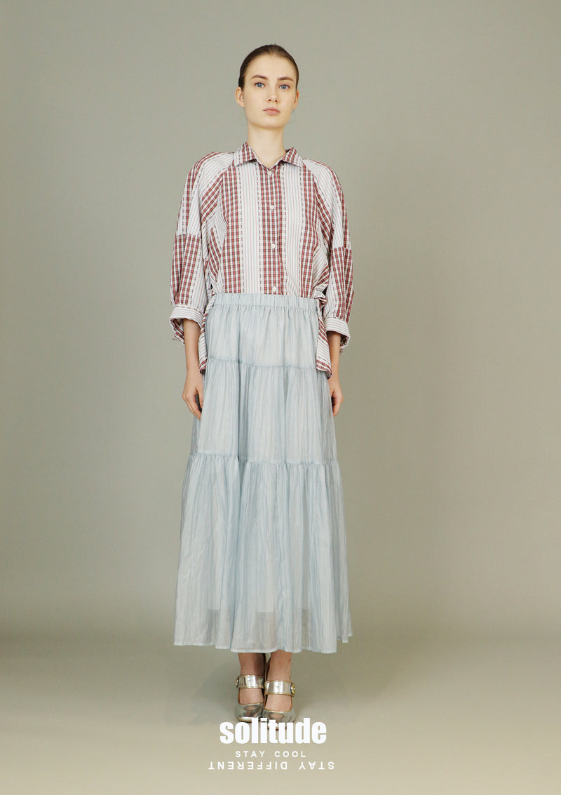 Sky Blue See Through Maxi Skirt