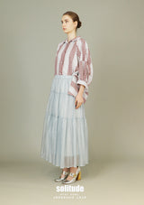 Sky Blue See Through Maxi Skirt