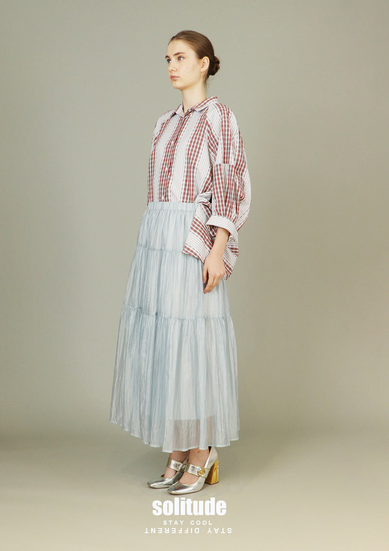 Sky Blue See Through Maxi Skirt