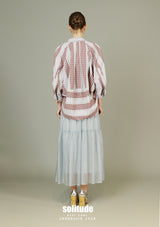 Sky Blue See Through Maxi Skirt