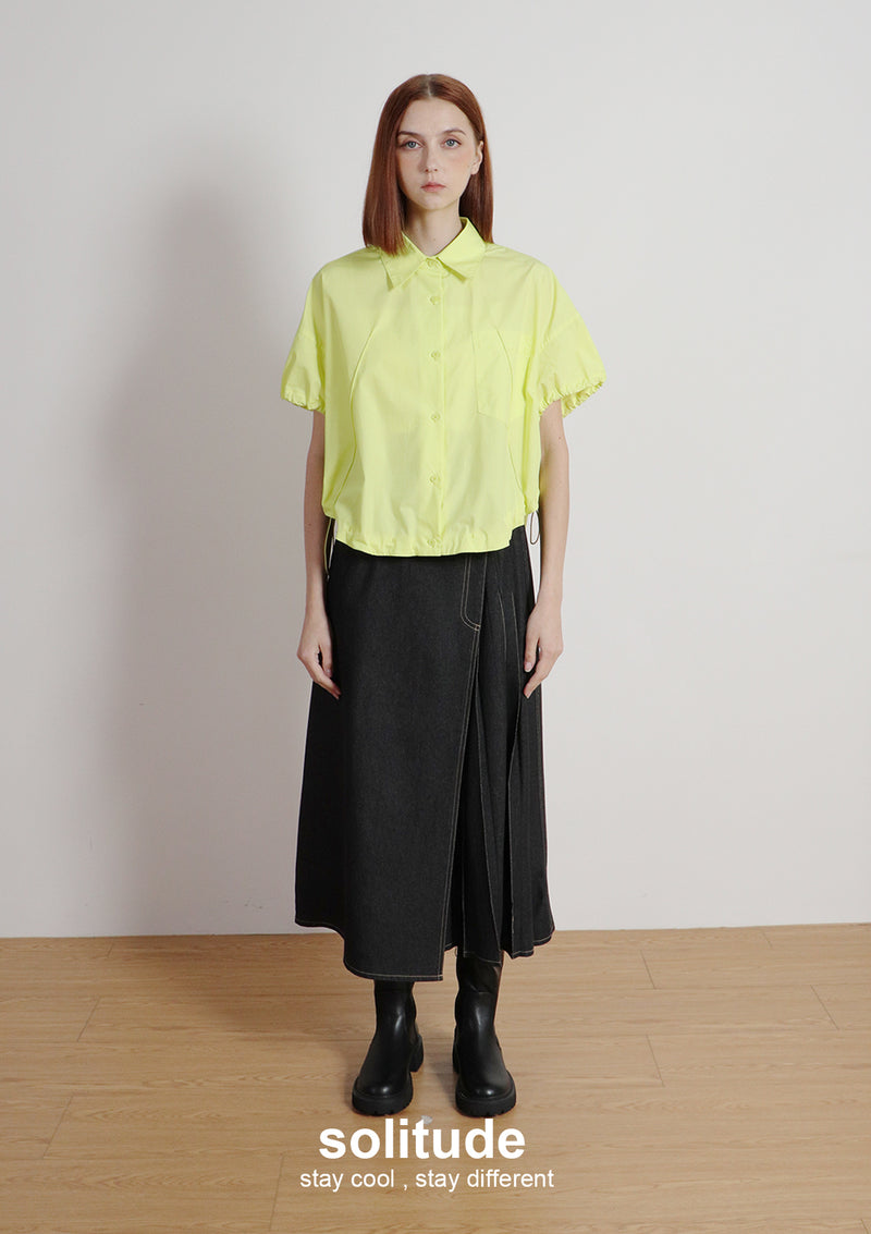 Lime Sleeveless Woven Shirt