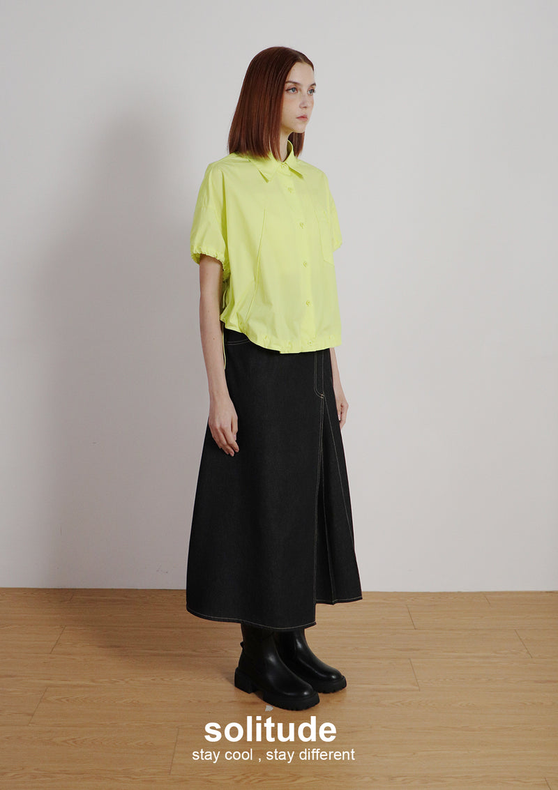 Lime Sleeveless Woven Shirt