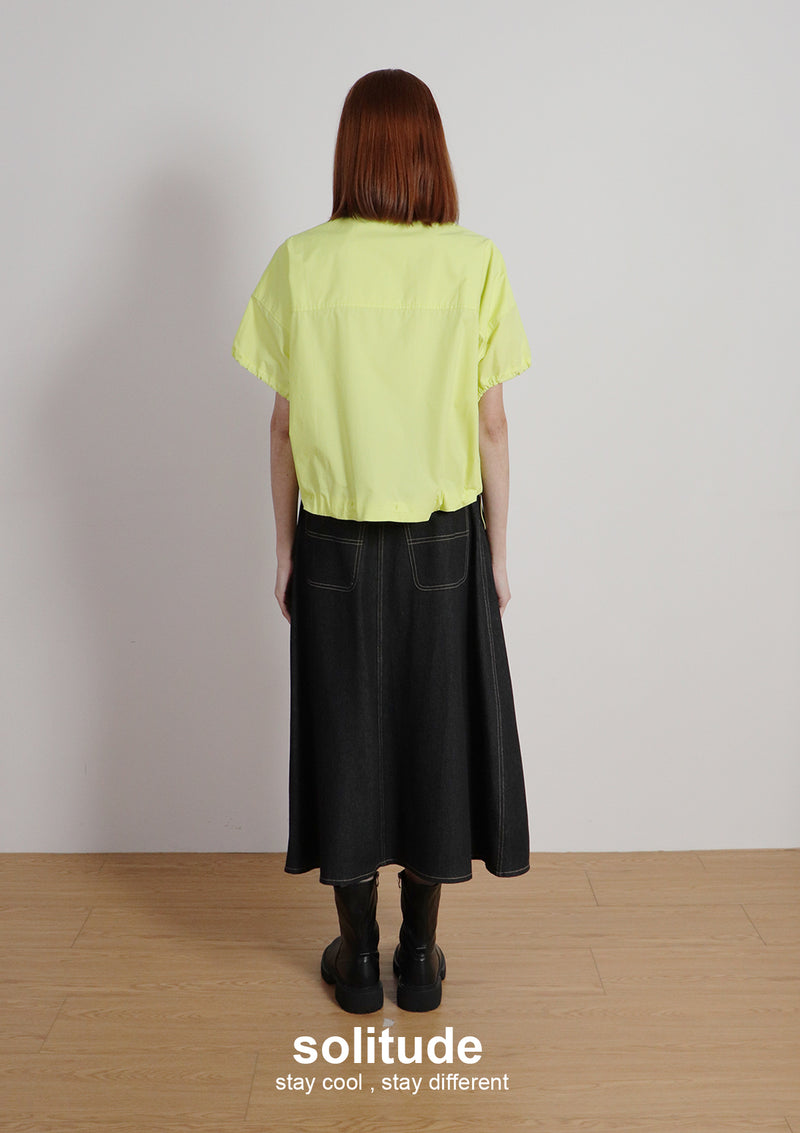 Lime Sleeveless Woven Shirt