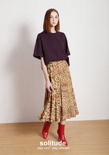 Leopard-print Pleated Skirt