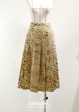 Leopard-print Pleated Skirt