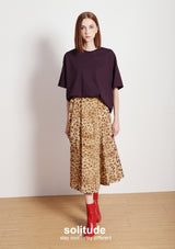 Leopard-print Pleated Skirt