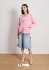 Pink Knitted Cardigan