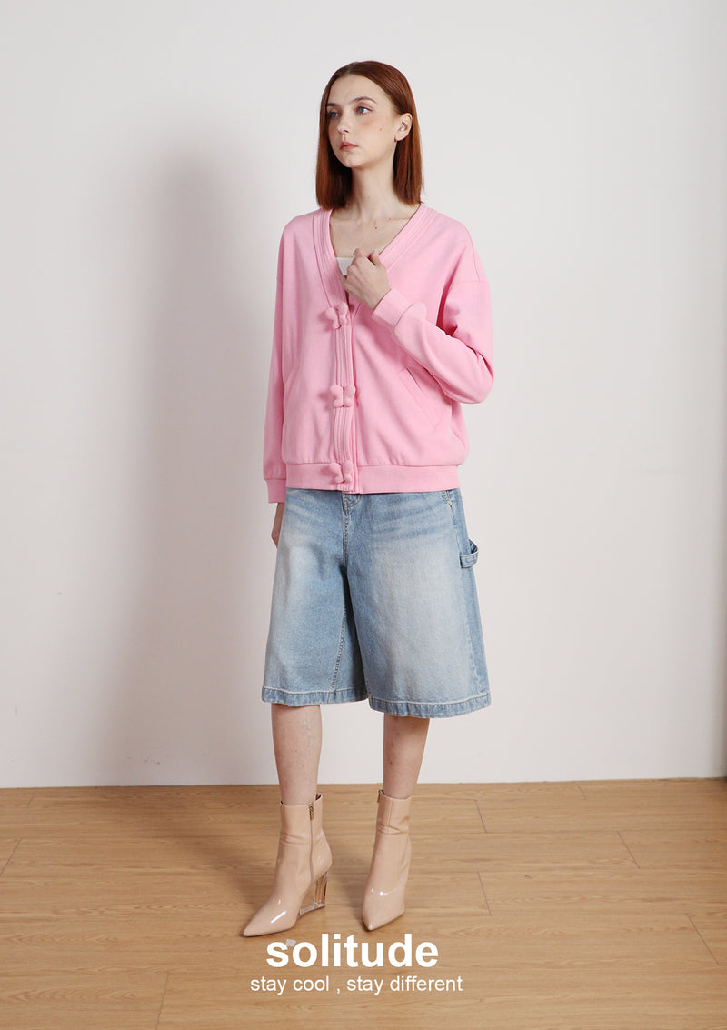 Pink Knitted Cardigan