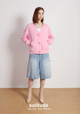 Pink Knitted Cardigan