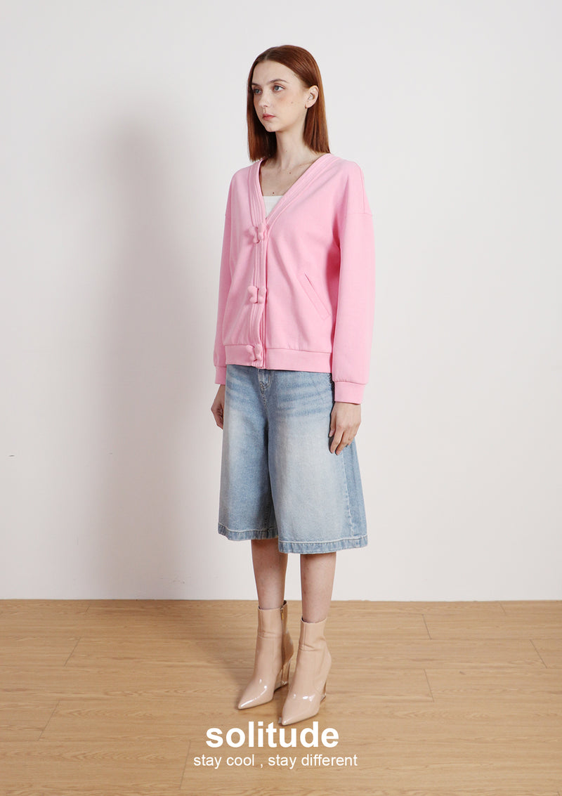 Pink Knitted Cardigan