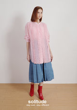 Pink Ruffles Super Long Shirt