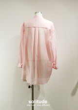 Pink Ruffles Super Long Shirt