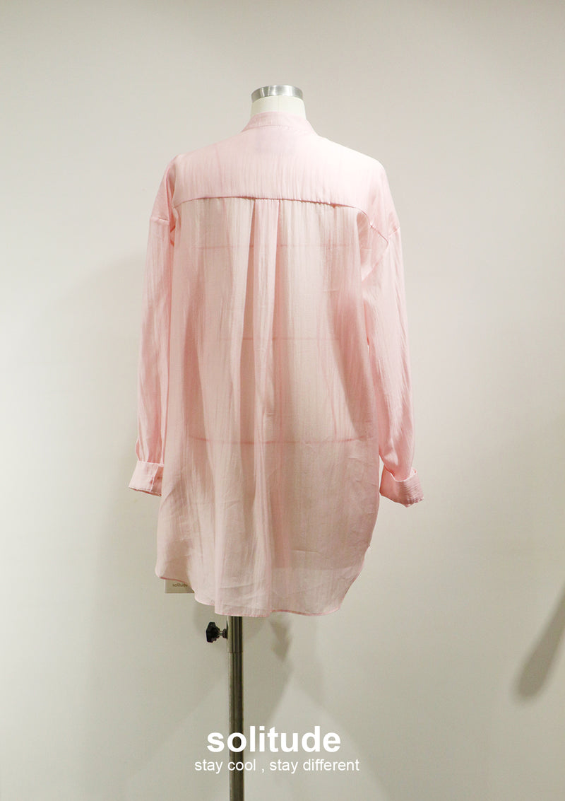 Pink Ruffles Super Long Shirt