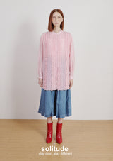 Pink Ruffles Super Long Shirt