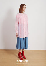Pink Ruffles Super Long Shirt
