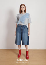 Light Grey Ruffles Trimes Tee