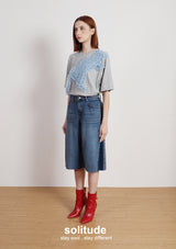 Light Grey Ruffles Trimes Tee
