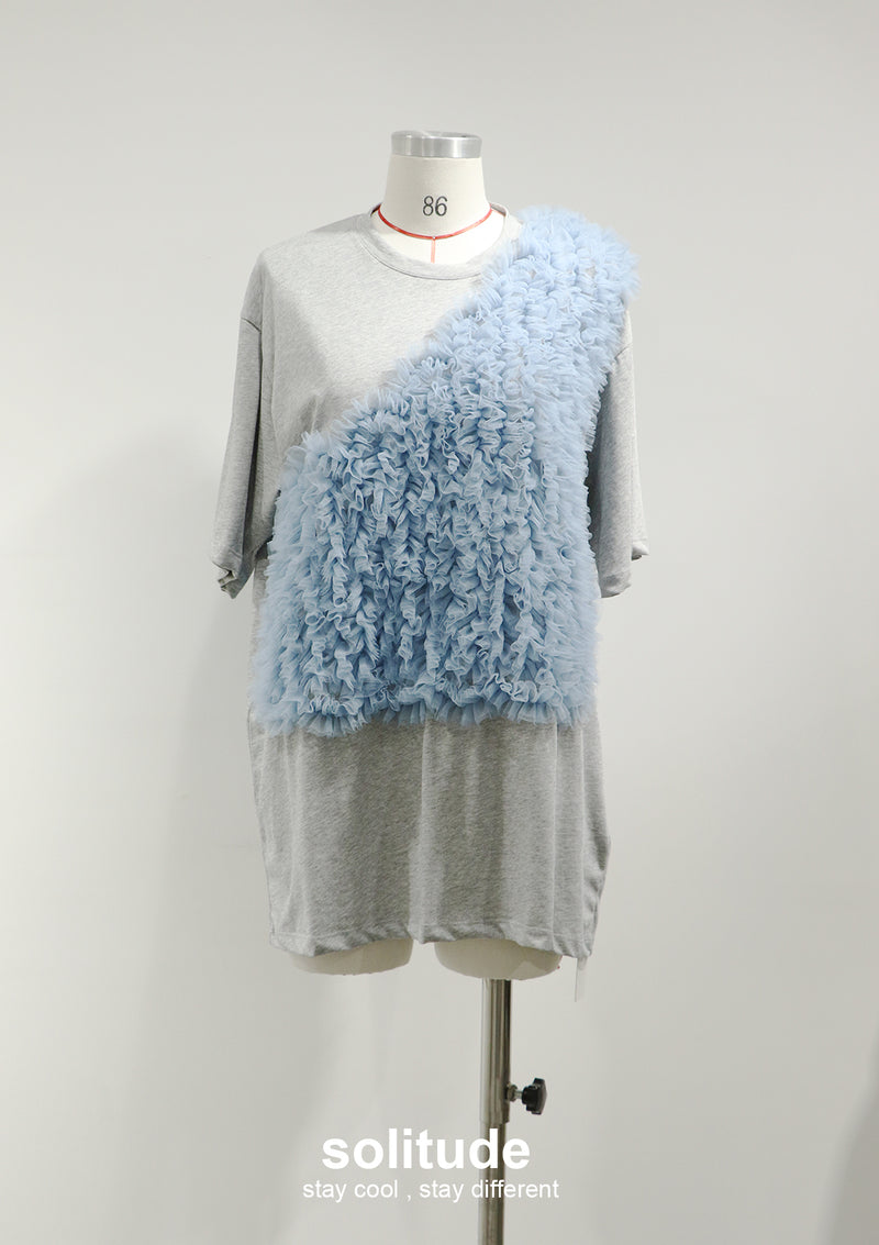 Charcoal Ruffles Trimes Tee