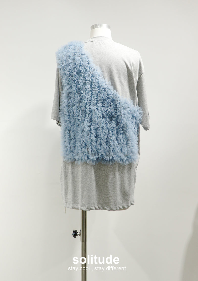 Charcoal Ruffles Trimes Tee