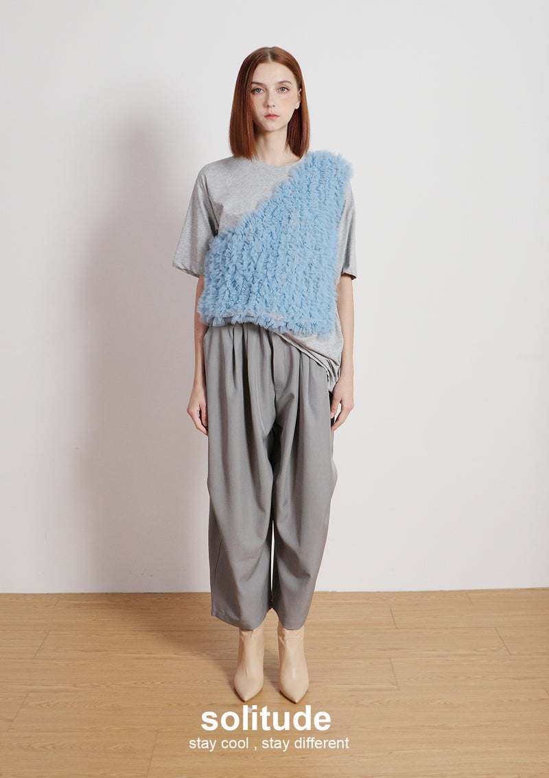 Charcoal Ruffles Trimes Tee