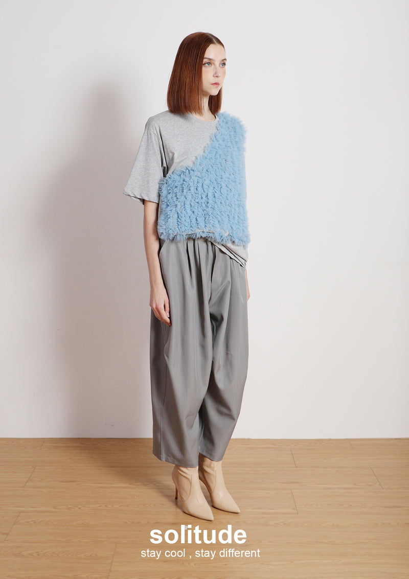 Charcoal Ruffles Trimes Tee