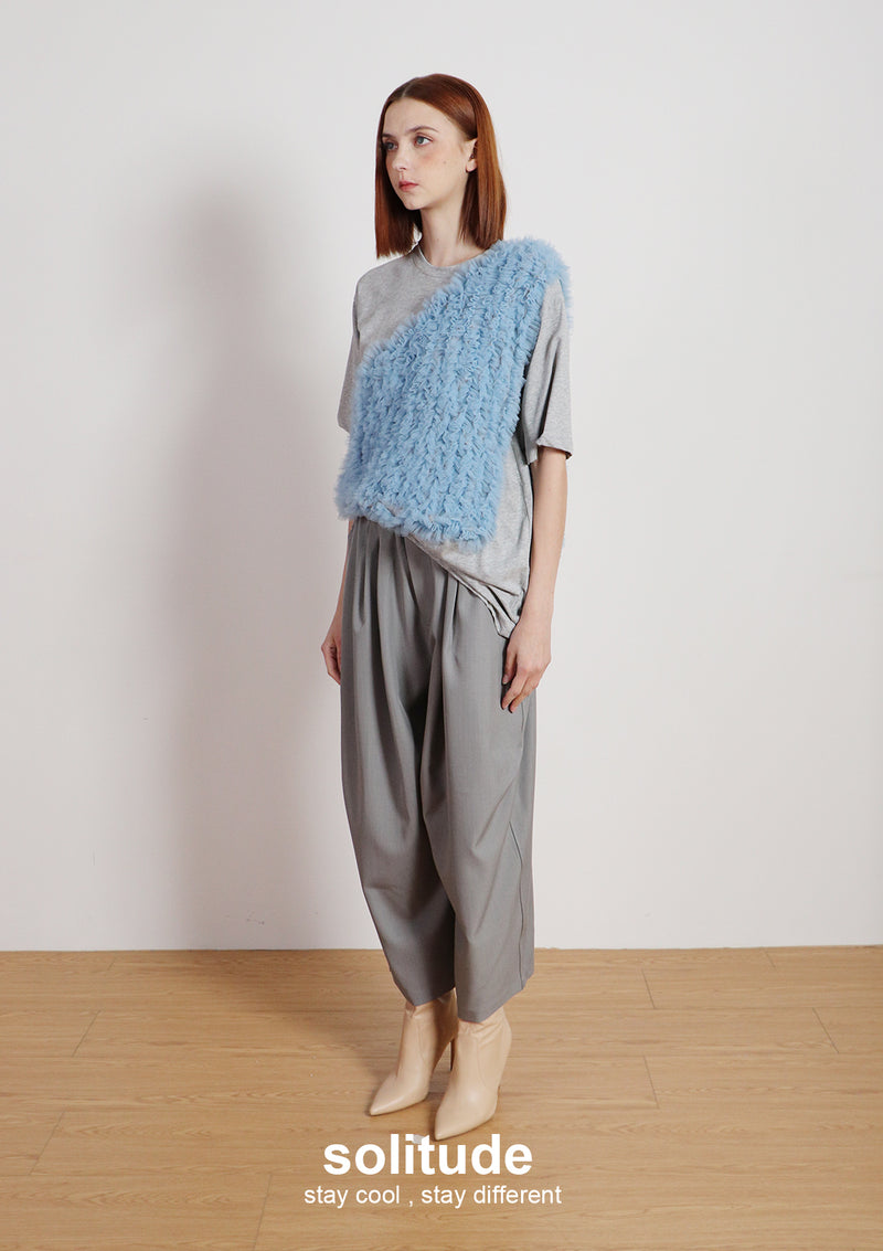 Charcoal Ruffles Trimes Tee