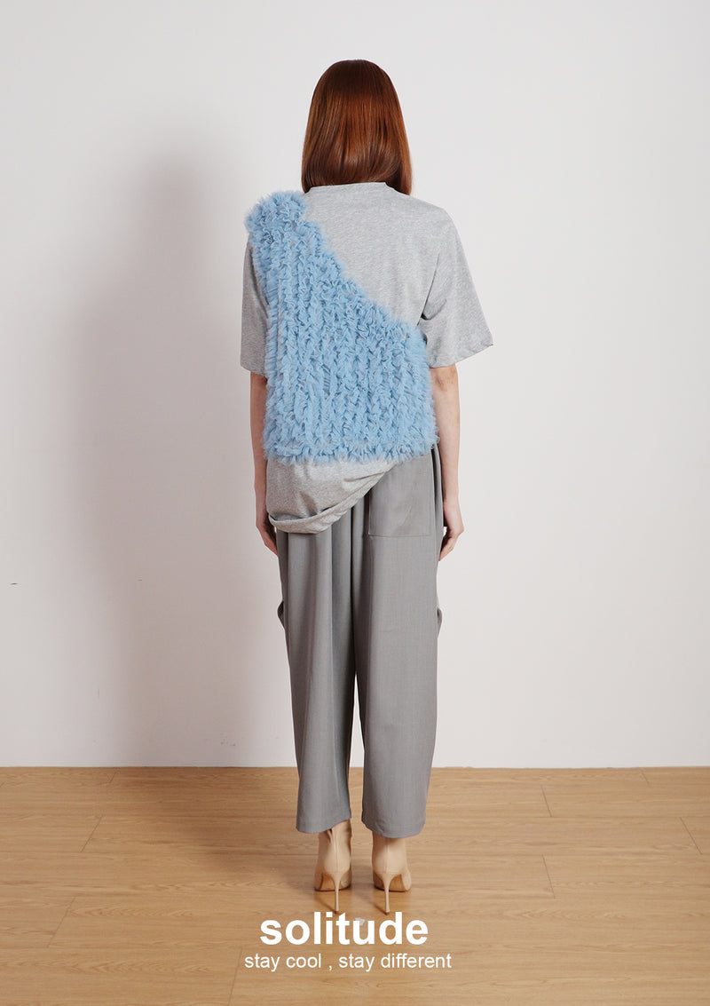 Charcoal Ruffles Trimes Tee