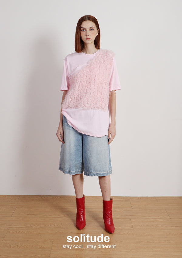 Pink Ruffles Trimes Tee
