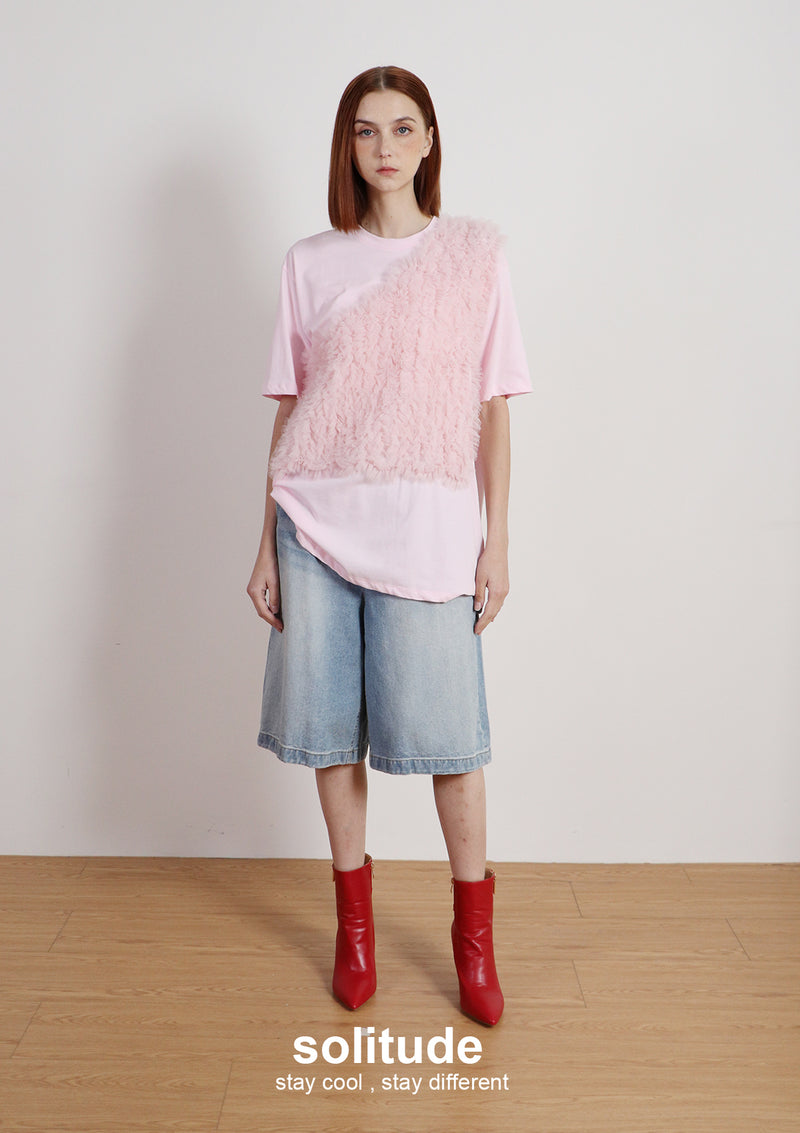 Pink Ruffles Trimes Tee