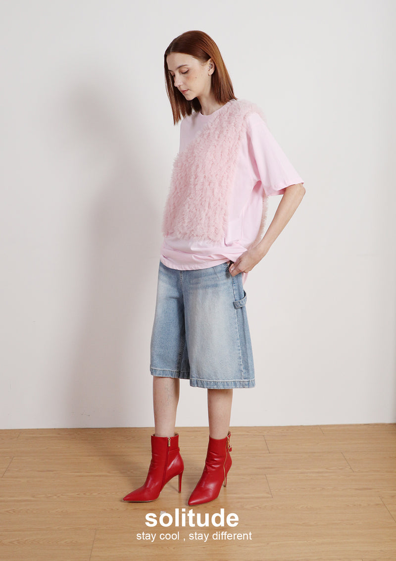 Pink Ruffles Trimes Tee