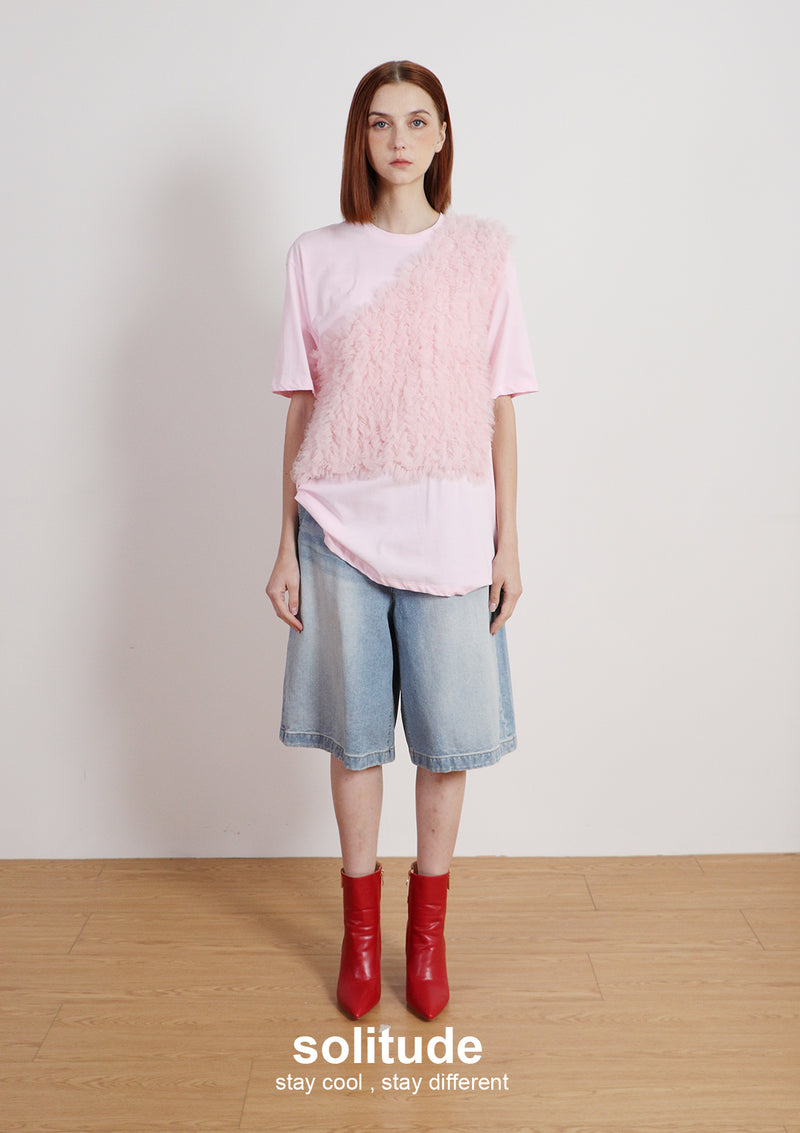 Pink Ruffles Trimes Tee