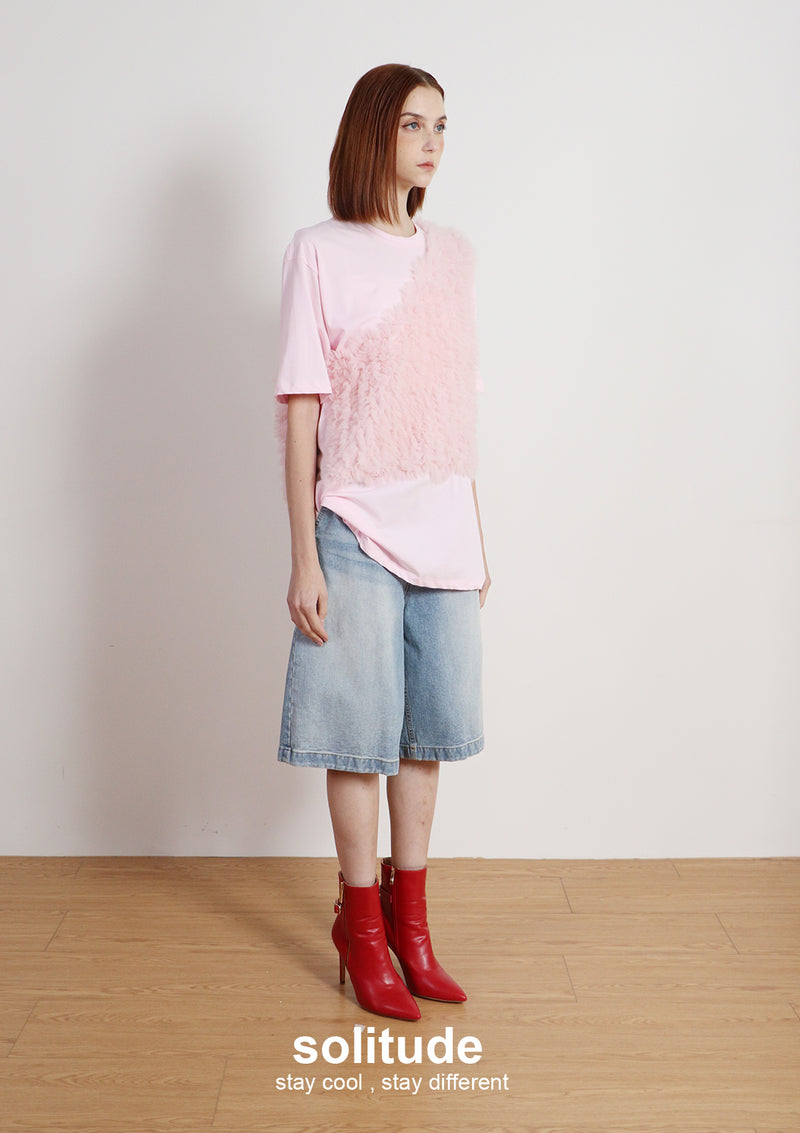 Pink Ruffles Trimes Tee