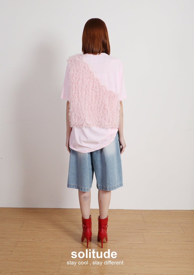 Pink Ruffles Trimes Tee
