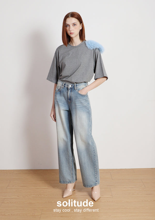 Charcoal Shoulder Trimes Tee