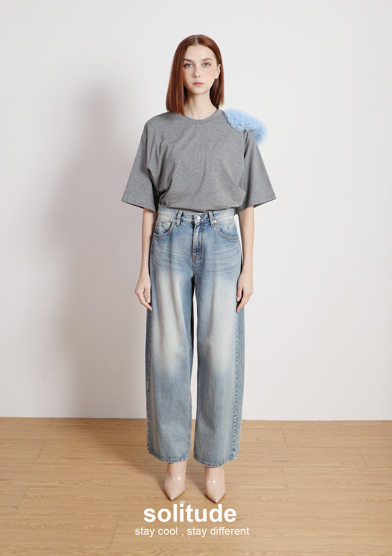 Charcoal Shoulder Trimes Tee