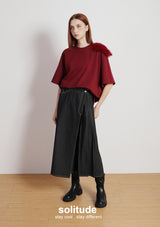 Claret Shoulder Trimes Tee